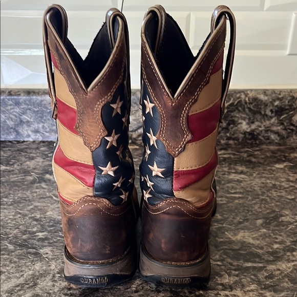 Durango Patriotic Ankle Boots - Red, Blue, Brown - Picture 1 of 4